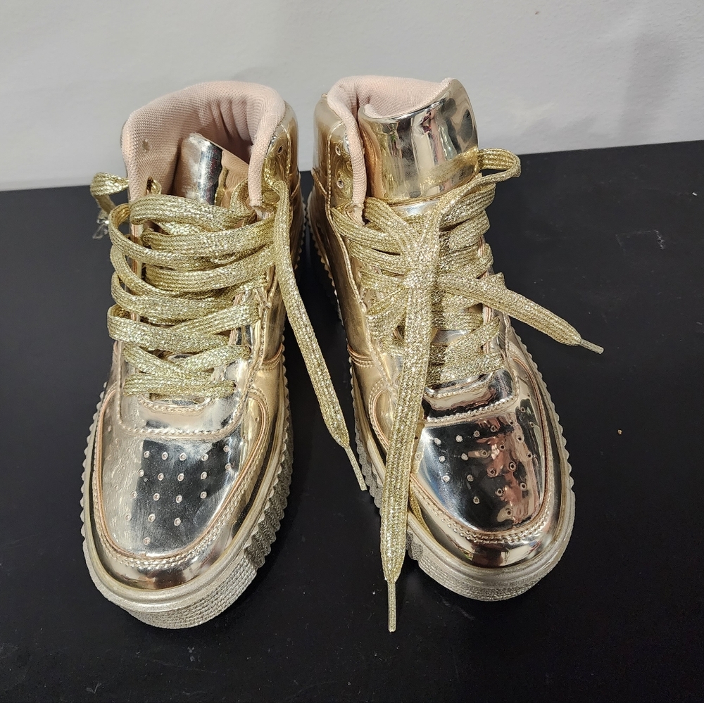 Cape Robbin Gold Fashion Sneakers